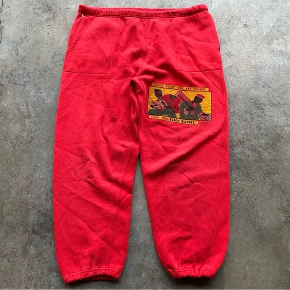 Vintage Black Power Malcolm X Hip-Hop rap Sweatpants 90s Tupac Ice cube